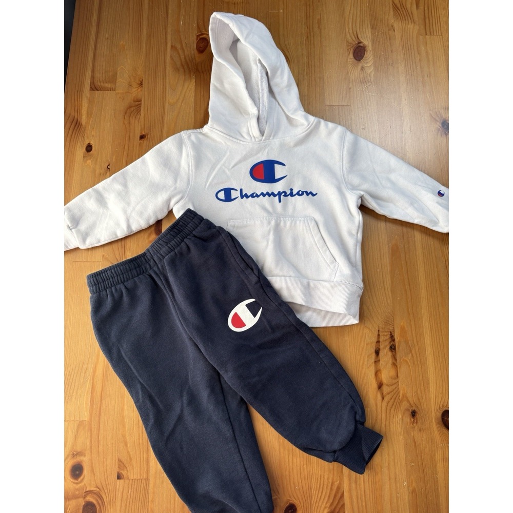 Toddler Champion Hoodie & Jogger Pants Set Blue/White Size 3T